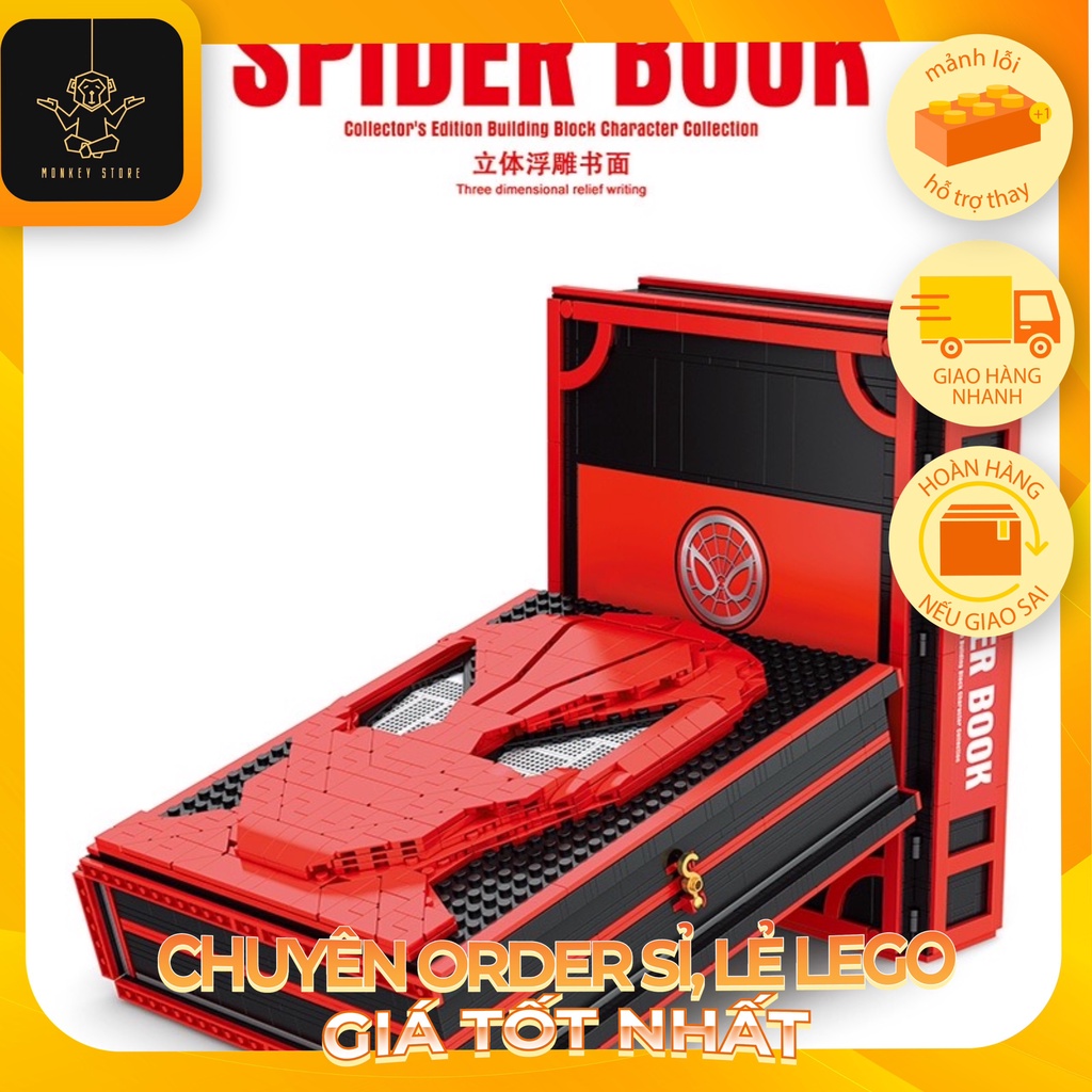 ( Siêu Hot) Mô Hình Nonlego Cuốn Sách Bộ Sưu Tầm Mini Người Nhện Spider Man Book