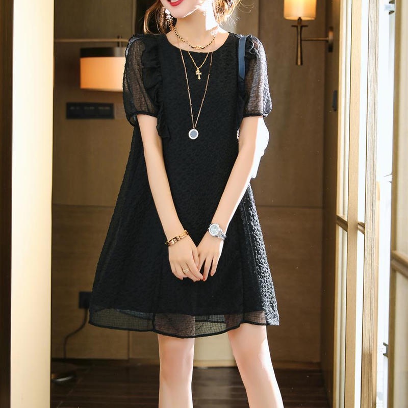 Đầm Chiffon Tay Phồng Phong Cách Hàn Quốc Thời Trang Mùa Hè Mới Cho Nữ