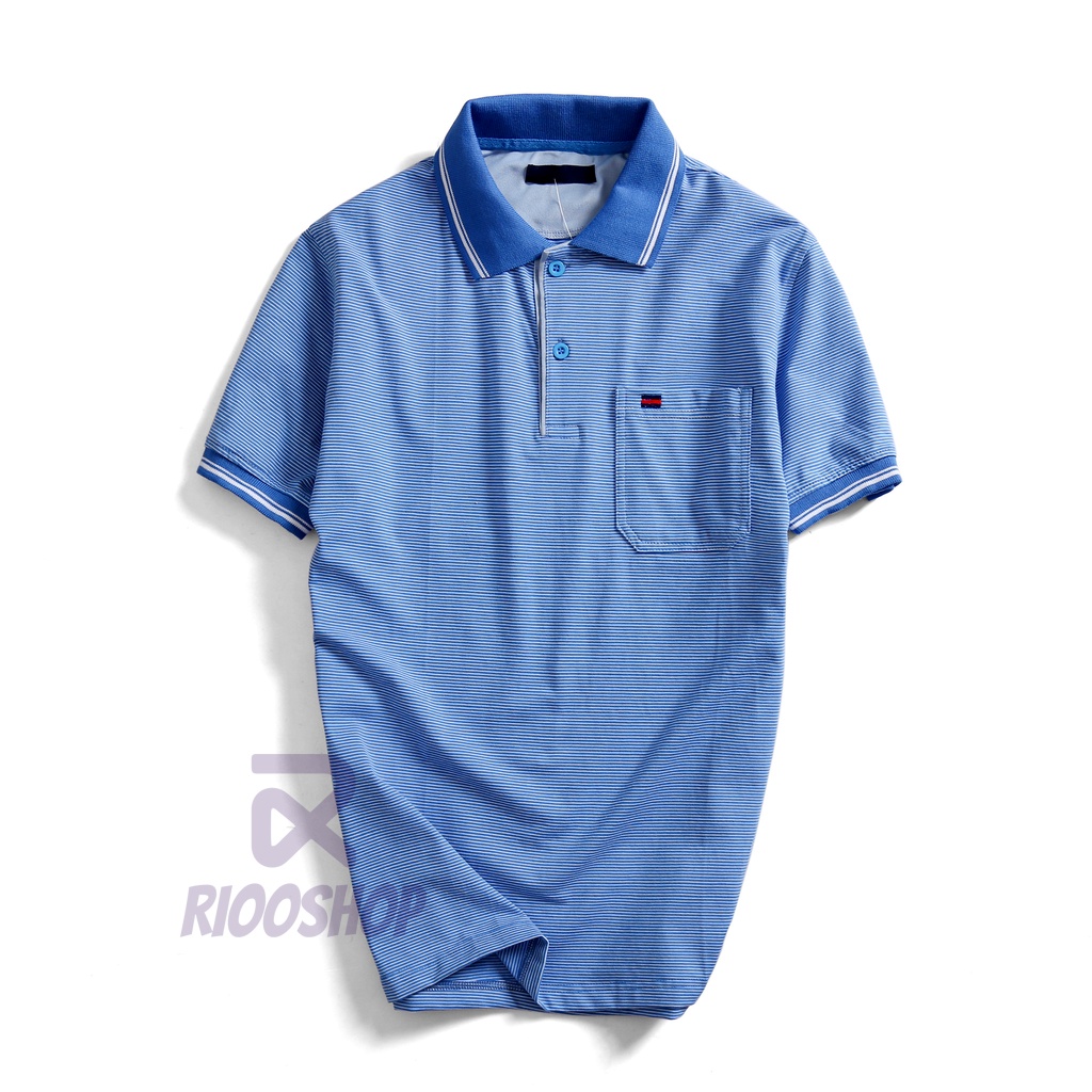Áo thun có cổ trung niên có túi, áo polo nam cotton ngắn tay trung niên đẹp, chất lượng, vải dày RIOOSHOP RCP004