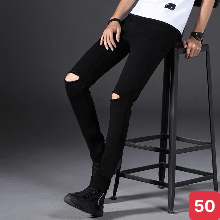 Quần jean nam không rách gối màu xanh đậm chất jeans bò cao cấp co dãn 4 chiều rin form dáng skinny Q79 mẫu mới - Hàng m