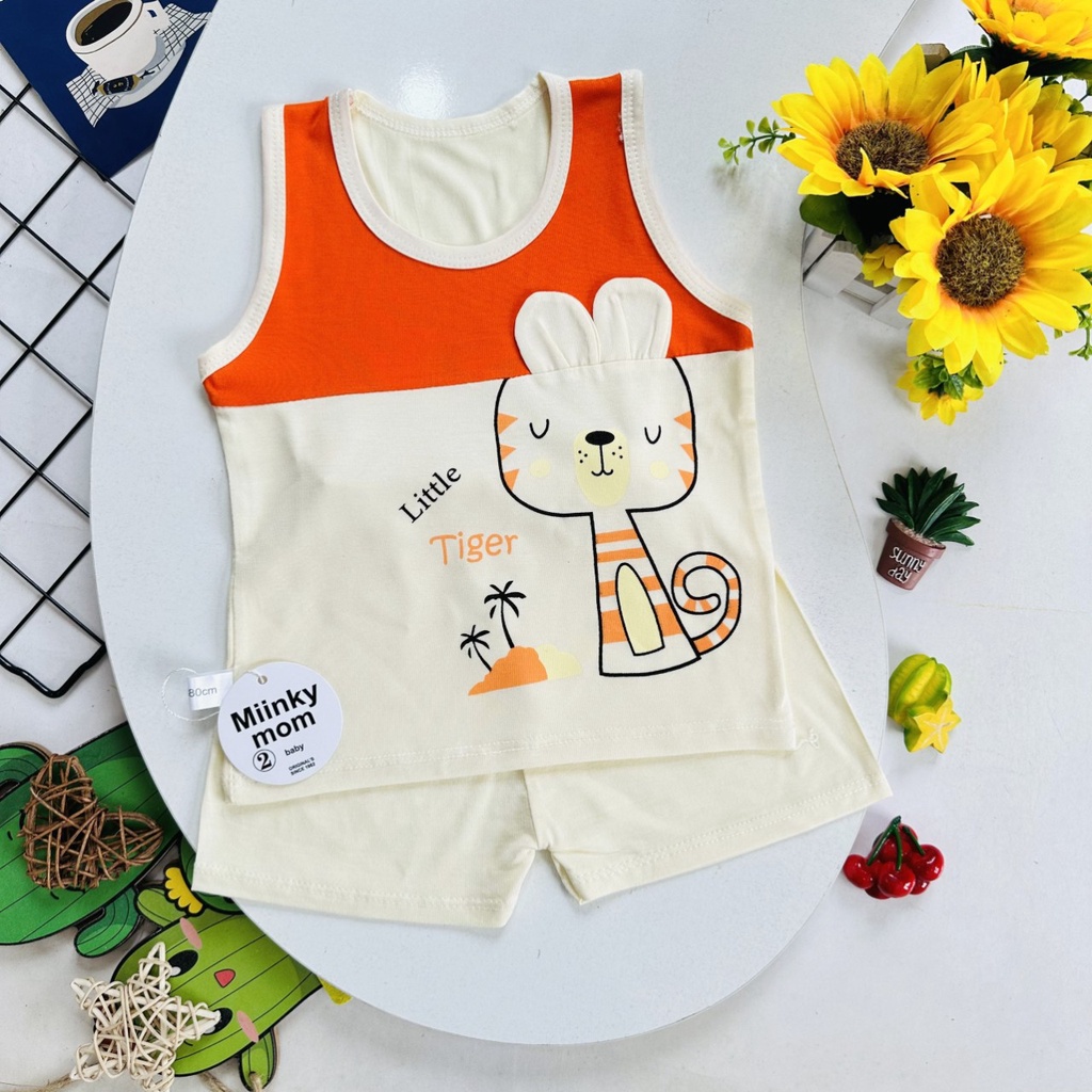 Bộ Ba Lỗ Bé Trai, Bé Gái Thun Lanh In Hình Đáng Yêu Từ Sơ Sinh đến 14kg - JKIDS