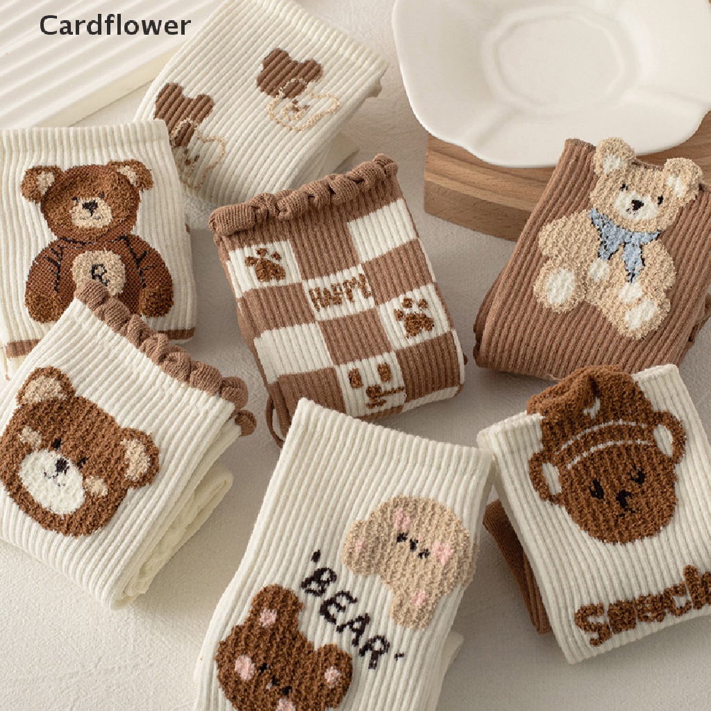 < Cardflower > Vớ Trượt Ván Họa Tiết Gấu Hoạt Hình Vui Nhộn Phong Cách Harajuku Nhật Bản Thời Trang Cho Nữ Đang Giảm Giá