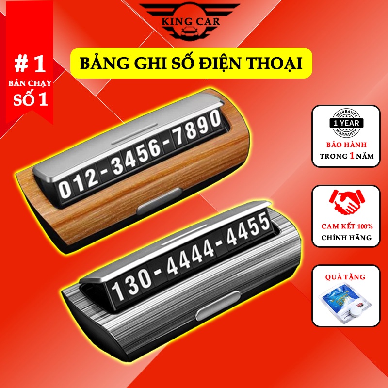 Bảng Ghi Số Điện Thoại Ô tô KingCar Vân Gỗ Sang Trọng Để Trên Taplo Trong Xe Ô Tô Xe Hơi