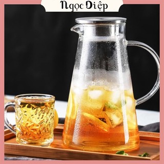 Ấm pha trà Deli inox 1800ml,bình pha trà thủy tinh ,bình ủ trà cao cấp,bình đựng nước
