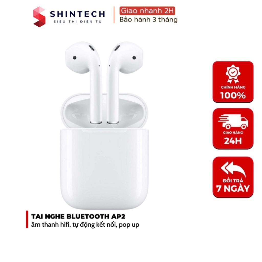 Tai nghe bluetooth Ap2 không dây mini nhét tai định vị đổi tên dùng cho nhiều dòng máy- ShinTech