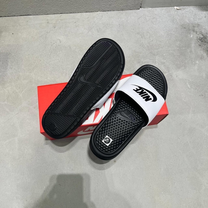 Dép Quai Ngang Benassi JDI White Black  | PiuPiu Authentic