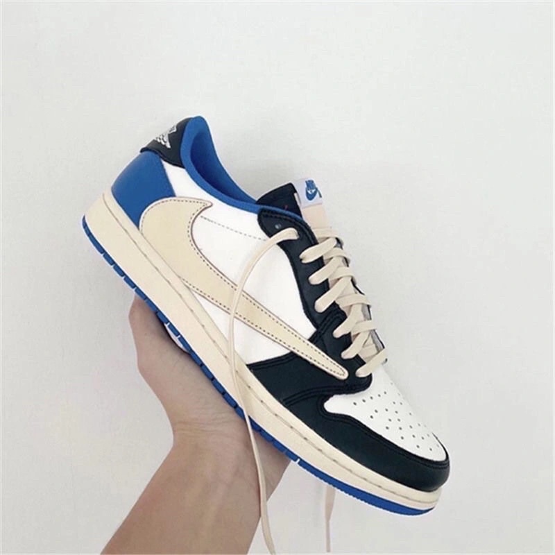 SNEAKERS GIÀY TRAVISS ĐẢO LOGO ĐẾ NGÀ MÀU XANH ĐEN NAM NỮ