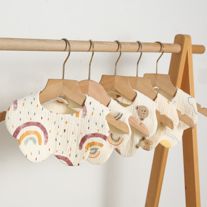 Yếm Ăn Cotton 4 Lớp Cao Cấp Tiện Lợi Dễ Sử Dụng Dành Cho Bé Sơ Sinh