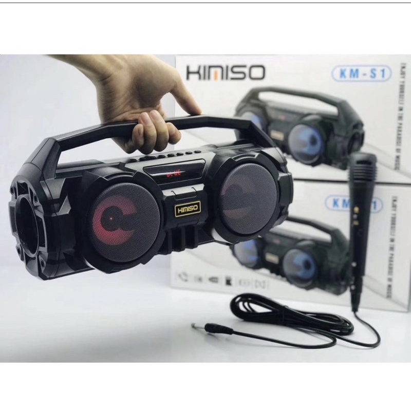 Loa karaoke bluetooth xách tay đèn led Kimiso KM-S1 có kèm mic