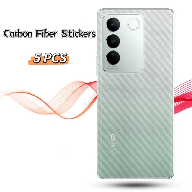 Set 5 Miếng Dán Sợi carbon 3d Chống Trầy Chống Dấu Vân Tay Cho vivo iqoo 11 vivo y21 y21s y20 y93 y1s vivo v27e v27 v29 pro