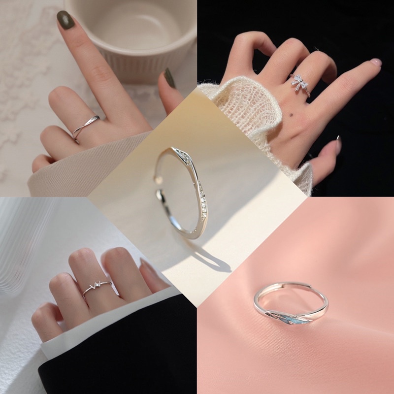 Nhẫn tráng bạc 925 hot trend phong cách Hàn Quốc