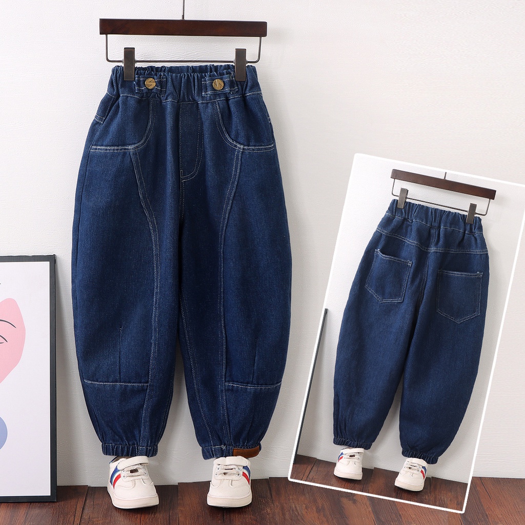 YAOEENH Quần Jeans Dài 90-160cm Thời Trang Hàn Quốc Cho Bé
