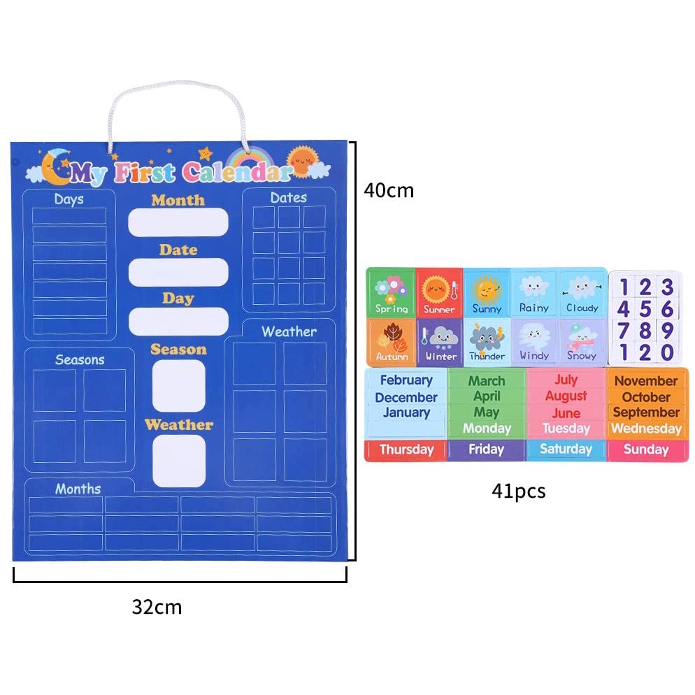 Lịch Nam Châm Đồ Chơi Giáo Dục Theo Tháng Cho Bé