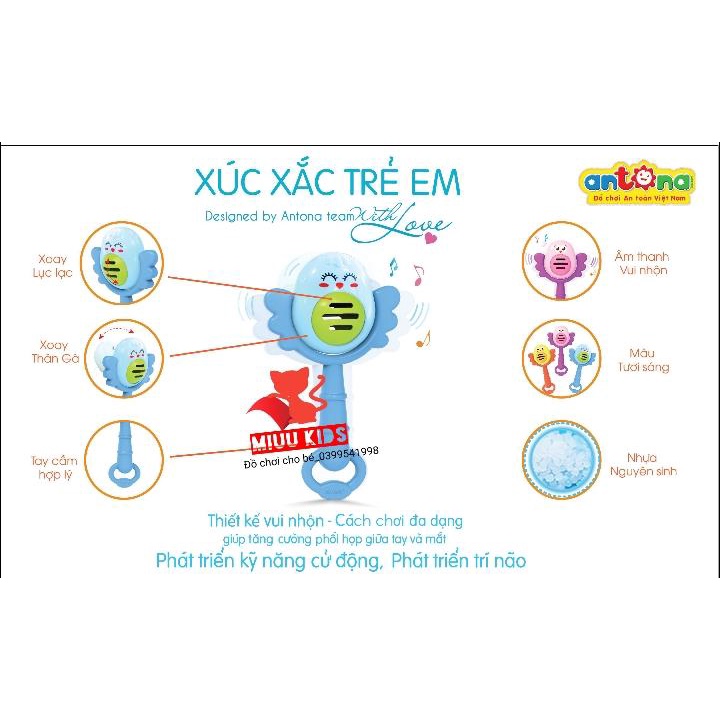 Xúc Xắc Chú Gà Dễ Thương  Bằng Nhựa Cao Cấp Chính Hãng Antona An Toàn Cho Bé