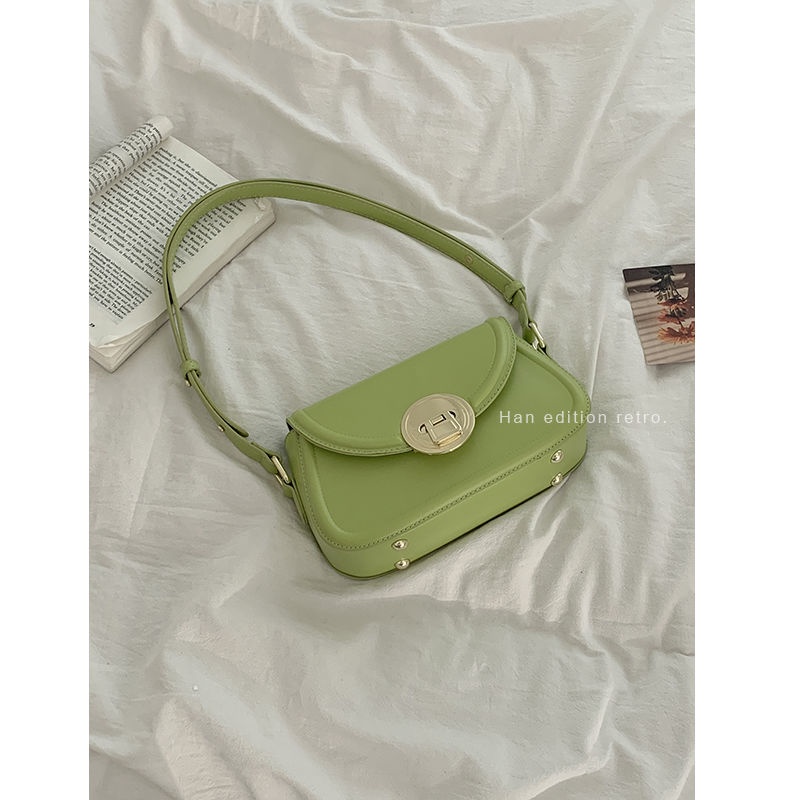 Túi xách đeo chéo đẹp túi kẹp nách màu xanh lá túi đeo vai vintage