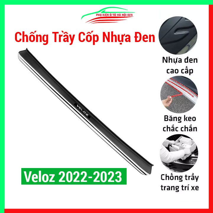 Ốp chống trầy cốp ngoài Veloz 2022-2023 nhựa đen bảo vệ cốp xe