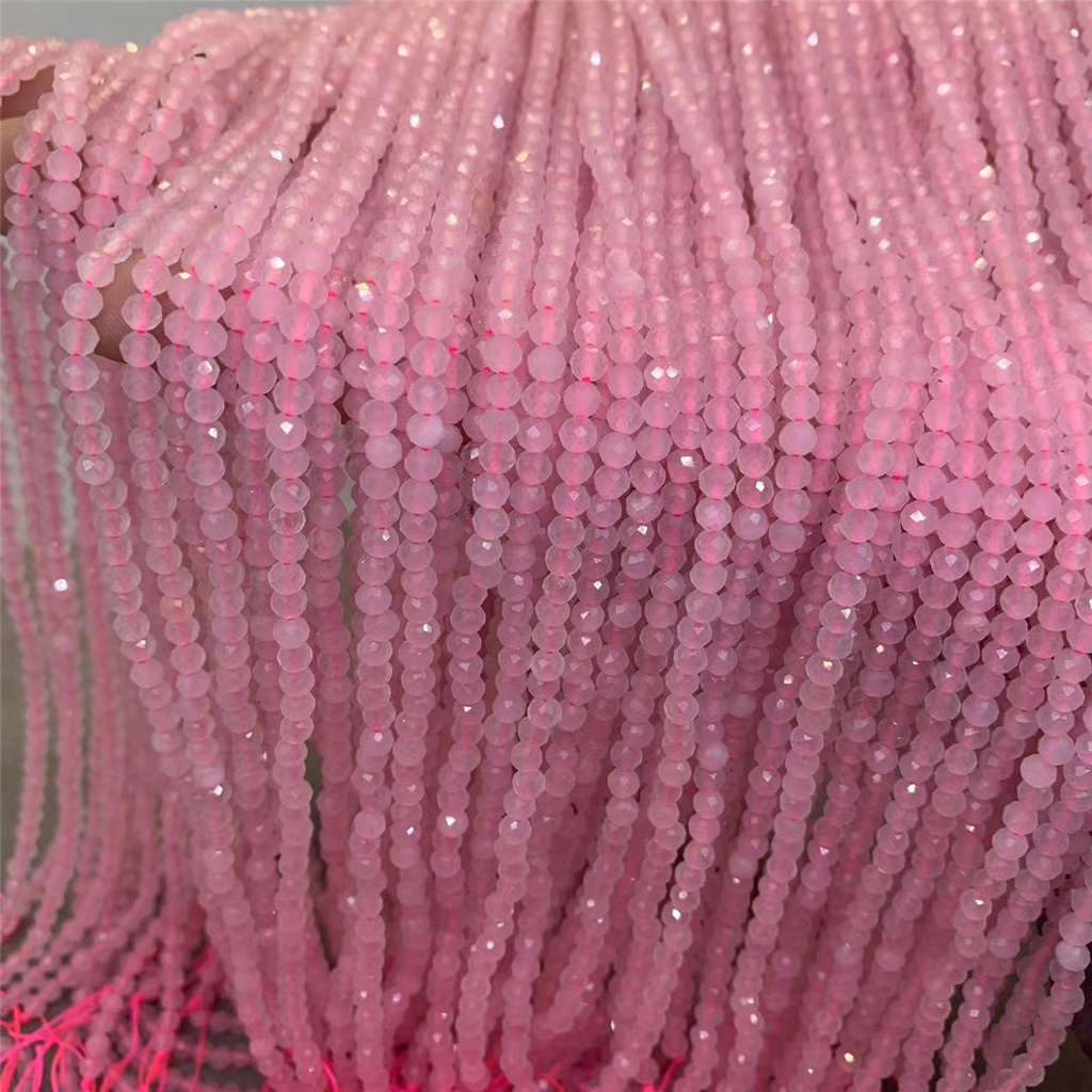 Chuỗi Hạt Đá Thạch Anh Tự Nhiên Kích Thước 2 / 3 / 4mm Dùng Làm Đồ Trang Sức DIY