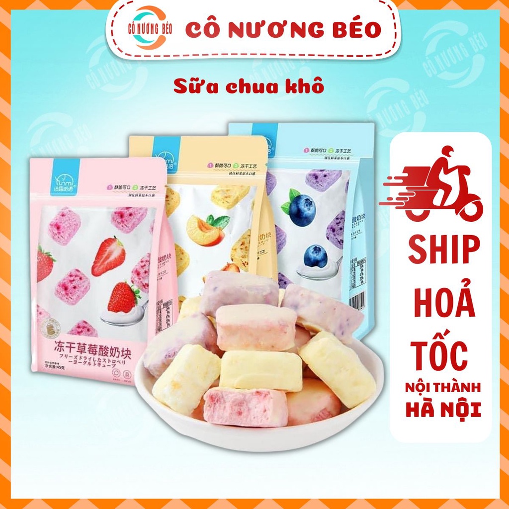 sữa chua khô vị trái cây dạng viên túi 45gr - đồ ăn vặt Cô Nương Béo