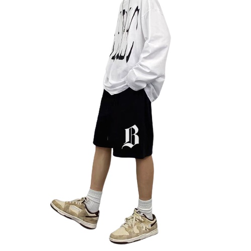 Quần Short Đùi chữ B unisex MONSTER X STREET nam nữ thể thao oversize Hàn Quốc Ulzzang