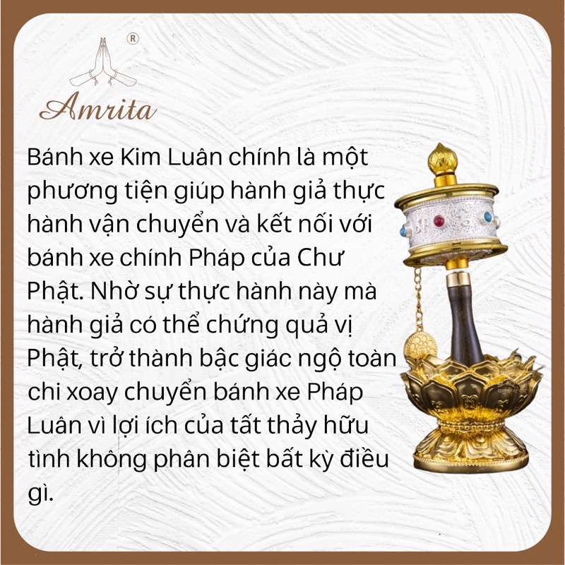 Kinh luân cầm tay Tây Tạng cầu nguyện - kinh luân bằng đồng - kinh luân điện - kinh luân omani - Amrita.vn