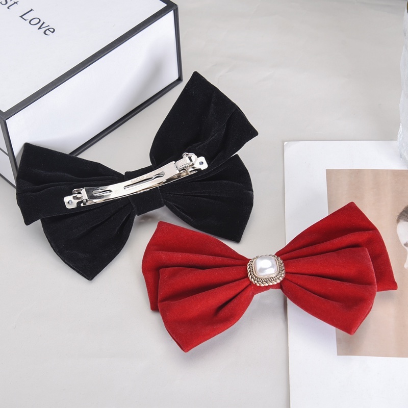 Kẹp Tóc Hình Nơ Màu Trơn Ngọt Ngào Cho Nữ