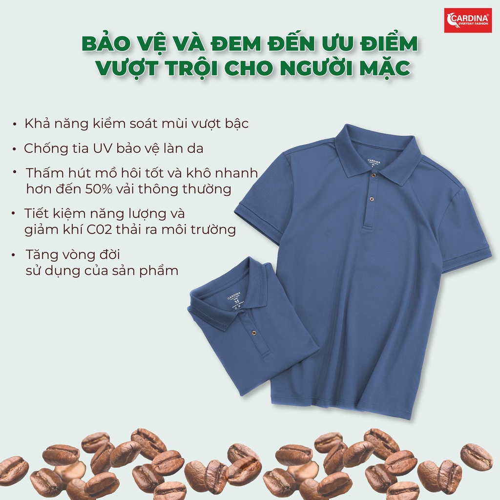 Áo Polo Nam 𝐂𝐀𝐑𝐃𝐈𝐍𝐀 Cao Cấp Chất Cotton Mỹ Áo Thun Cổ Bẻ Cộc Tay Mềm Mại Trẻ Trung Siêu Mát Khử Mùi 3APM01