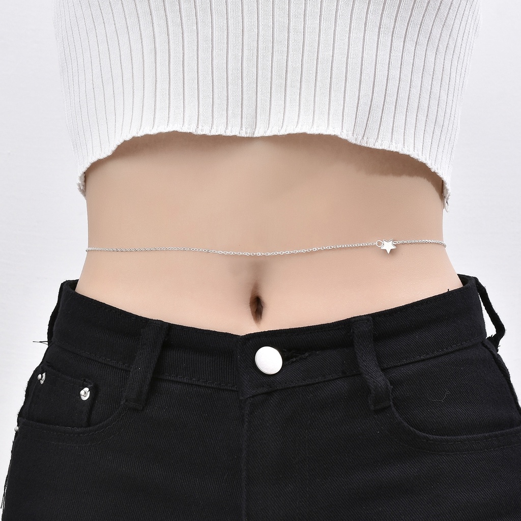 Dây Đeo Hông Hai Lớp Đính Hạt Kim Sa Lấp Lánh Phong Cách Boho Thời Trang Cho Nữ