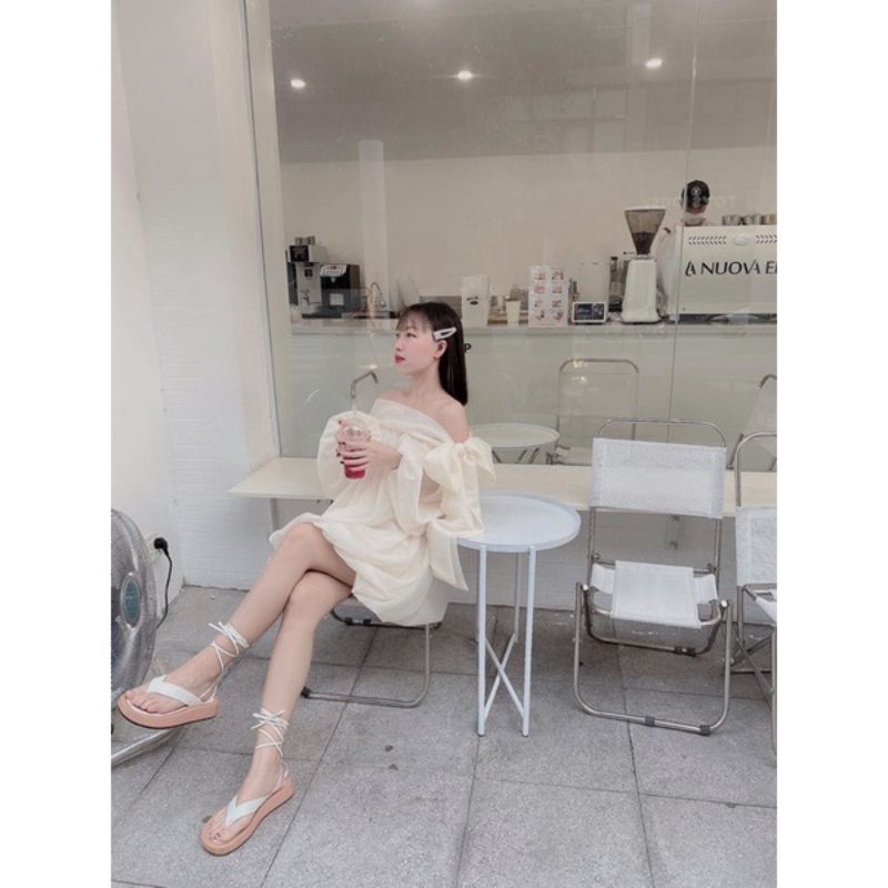 🌸Áo trễ vai tơ nơ vai bánh bèo xinhh cáaa❤️❤️