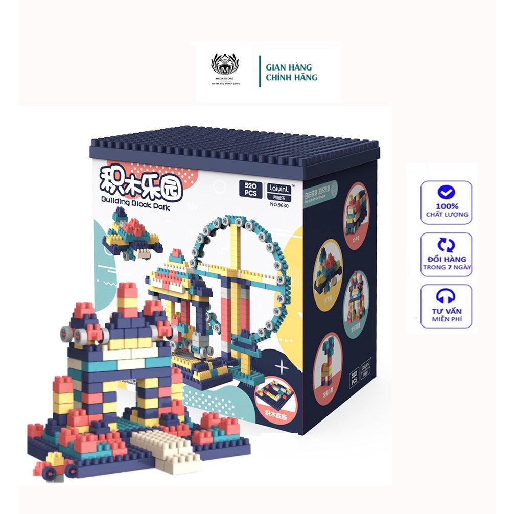 Đồ chơi thông minh cho bé  BỘ ĐỒ CHƠI LẮP RÁP XẾP HÌNH CHO BÉ, LEGO 520 CHI TIẾT
