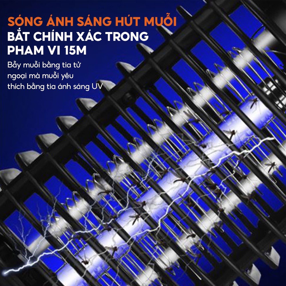 Đèn bẫy côn trùng điện quang Đèn bắt muỗi thông minh dạng lưới điện an toàn, hiệu quả Đèn đuổi côn trùng