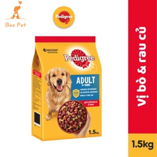 [Gói 1.5KG] Hạt Pedigree Adult 1.5kg - thức ăn khô cho chó trưởng thành vị bò & rau củ (Thái Lan)