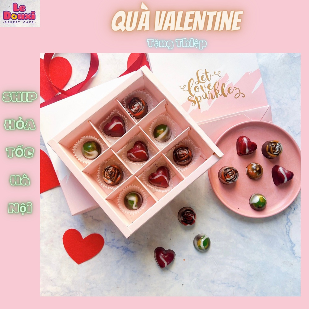 Hộp quà tặng socola sang trọng, nhẹ nhàng Quà valentine Socola cho nam nữ , set quà 14/2 , 8/3, 14/3