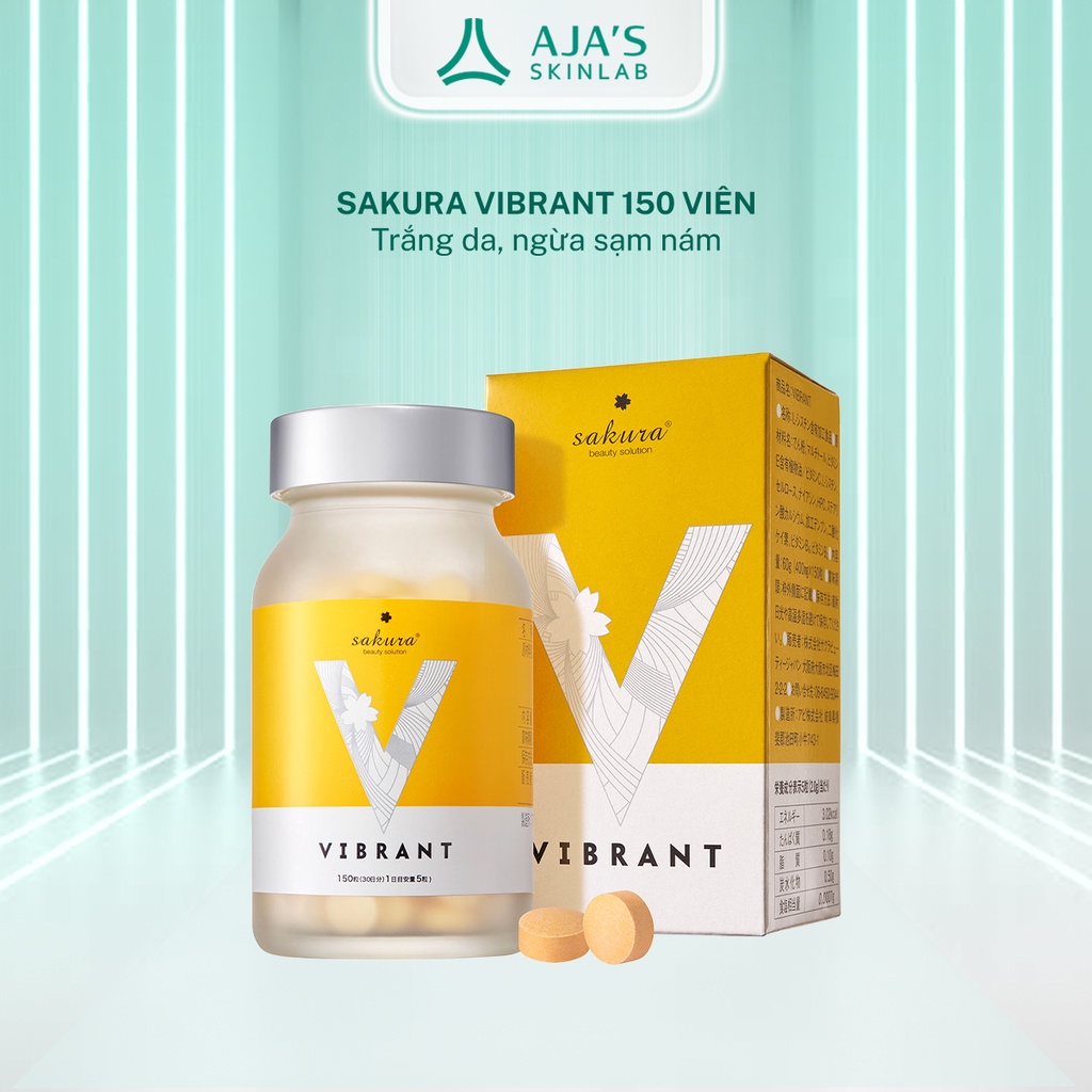 Viên uống trắng da Sakura Vibrant ngừa sạm nám hộp 150 viên