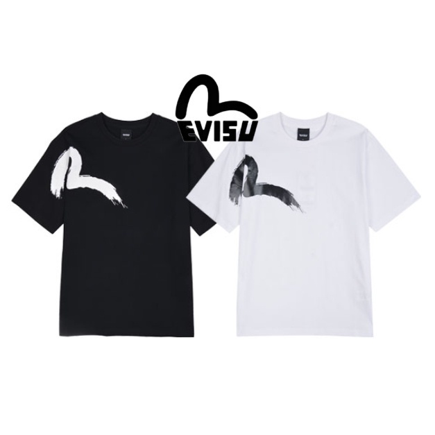 Evis Áo Thun cotton Tay Ngắn Dáng Rộng In Hình Đầu Phật + Thẻ Treo Thời Trang Cho Nam Và Nữ