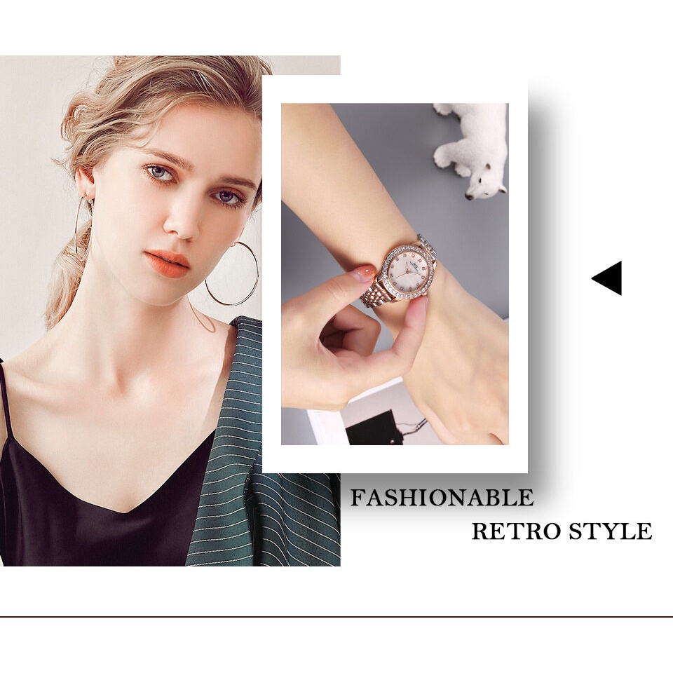 Đồng Hồ Nữ Dây Kim Loại Siêu Mỏng Thời Trang