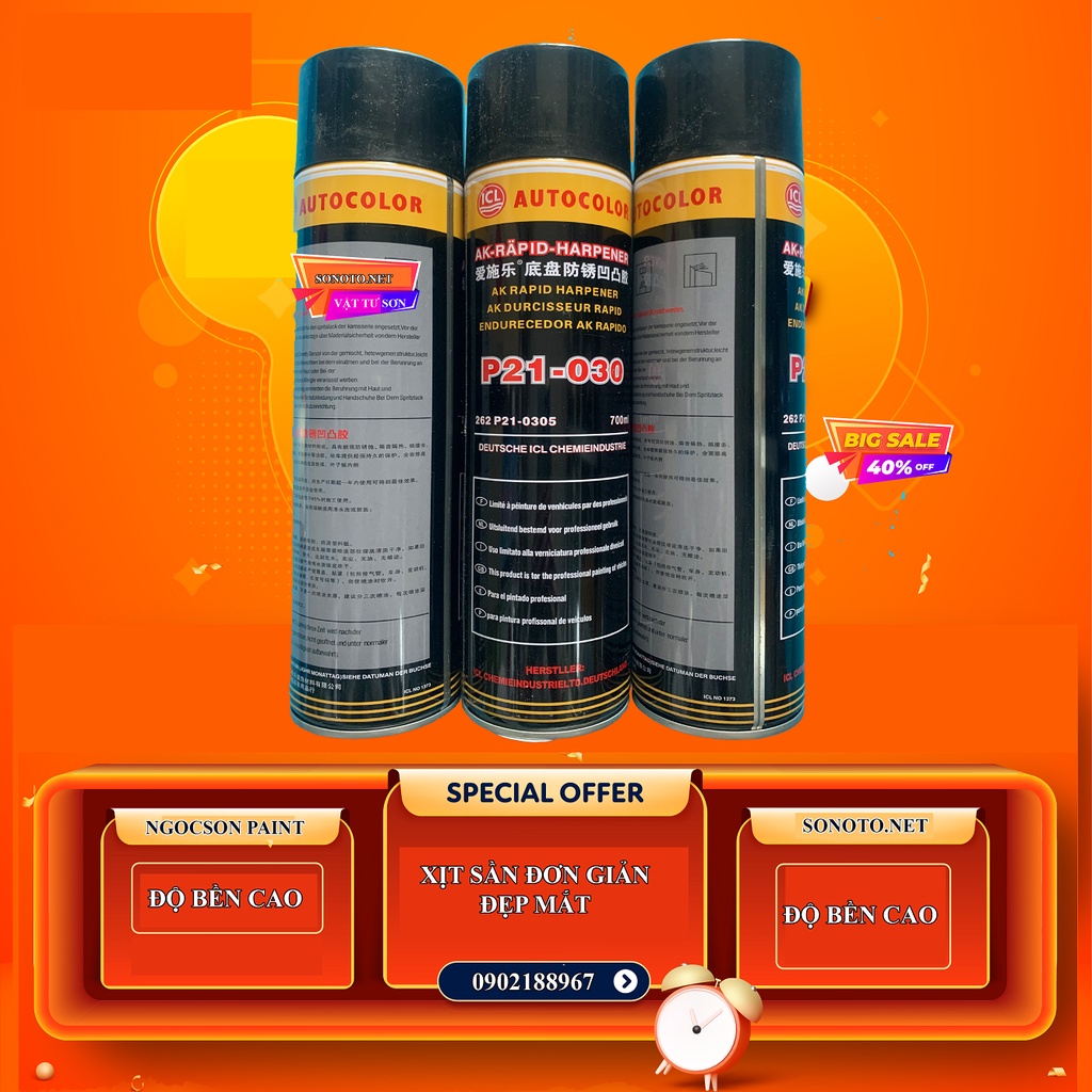 Sơn xịt sần thùng loa vỏ máy gầm xe P21 700ml không dùng súng