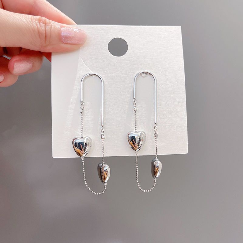 Bán Chạy!F &amp; X Bông Tai Dáng Dài Hình Trái Tim Phong Cách Hàn Quốc Độc Đáo Dễ Phối Đồ Thiết Kế WA Độc Đáo Cho Nữ