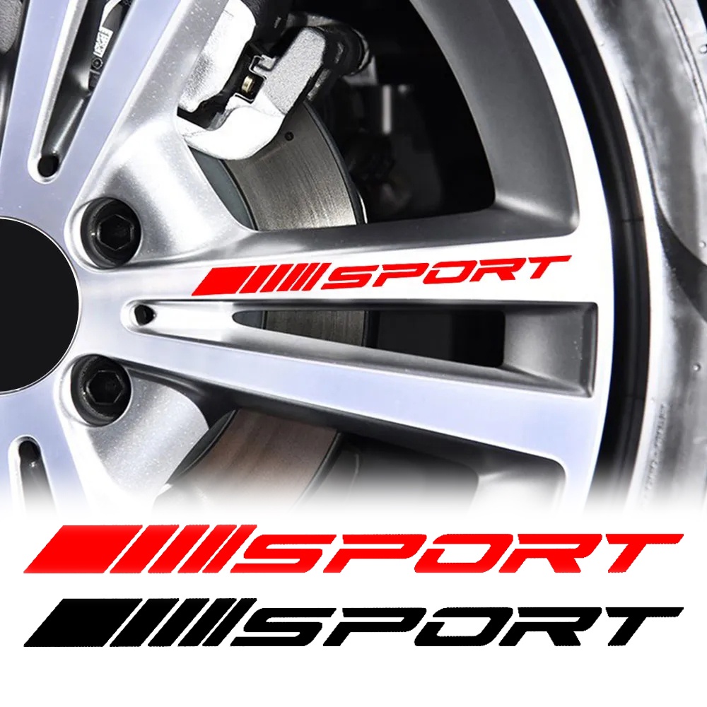 Bộ 4 Miếng Dán Trang Trí Bánh Xe Hơi Thể Thao Bằng Vinyl Tự Dính DIY