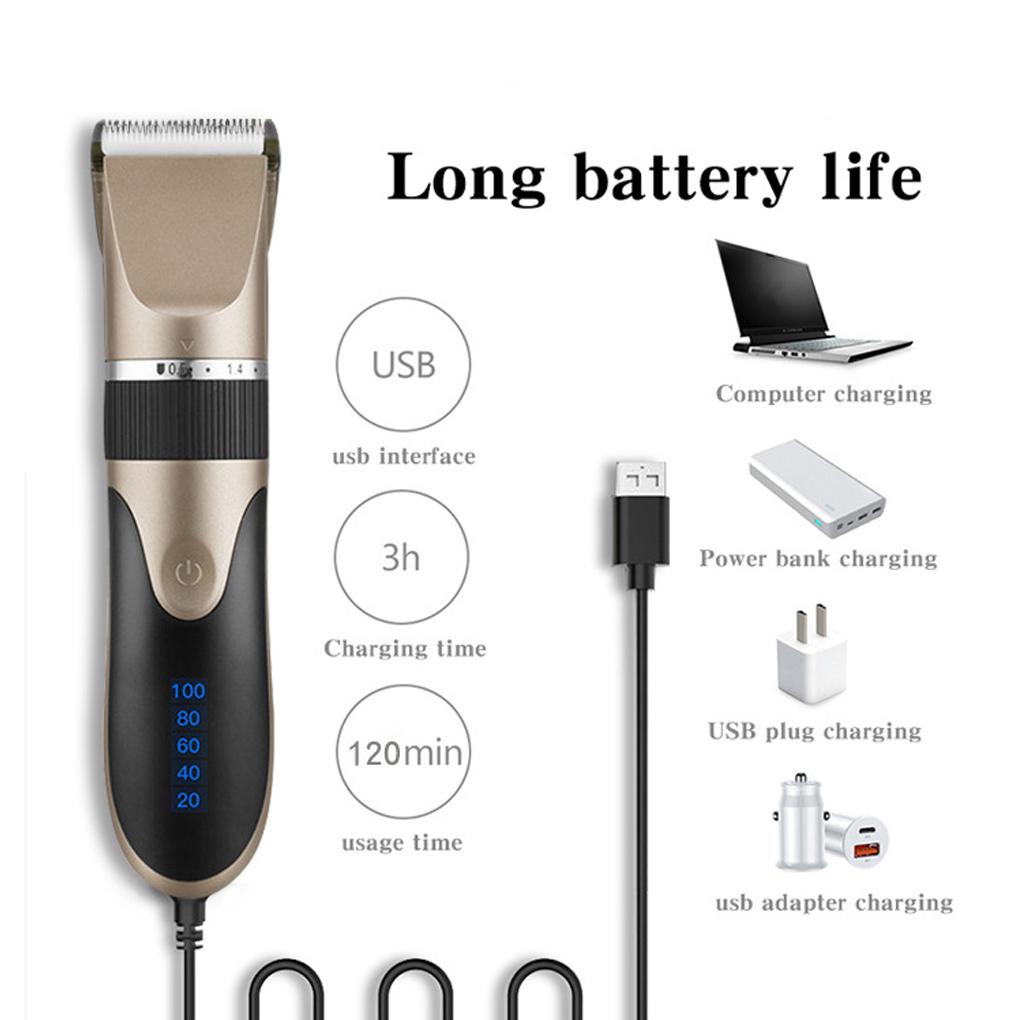 Tông Đơ Điện 0 8-2 0mm Không Lõi Có Thể Sạc Lại Kèm Lược Chải Tóc