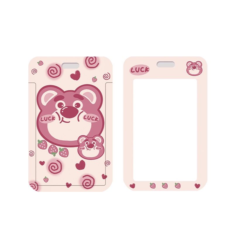 Dây Đeo Thẻ YoYo Hình Gấu Dâu Tây Hoạt Hình Đáng Yêu Giá Đỡ