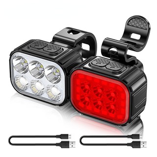 Đèn xe đạp q6 led xe đạp phía trước đèn phía sau sạc usb đèn pha đi xe đạp đèn hậu xe đạp đèn lồng xe đạp phụ kiện đèn