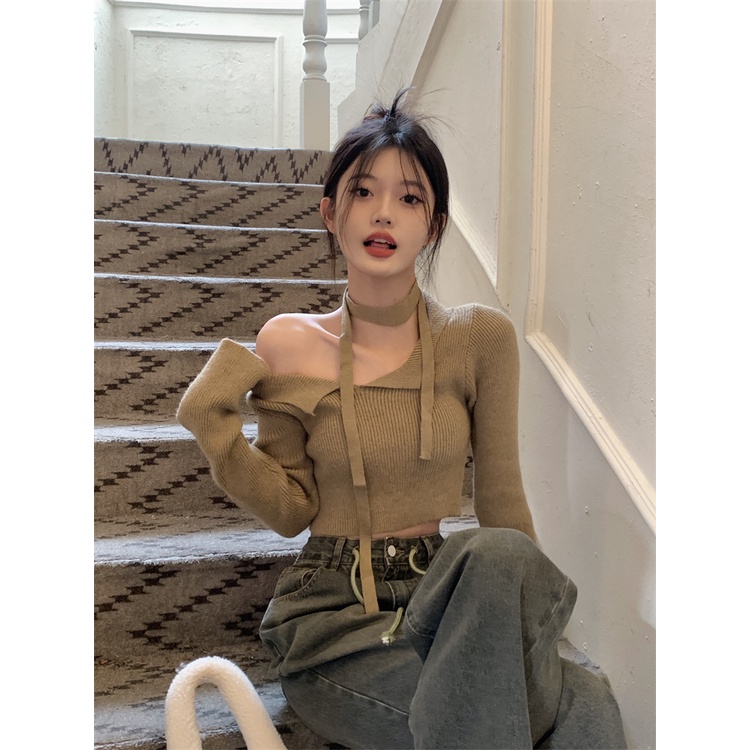 622900Áo Sweater Trễ Vai Ôm Dáng Thời Trang Cho Nữ