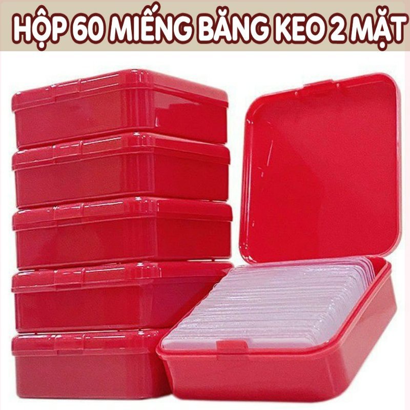 Hộp 60 Miếng Keo Dán Tường 2 Mặt Siêu Dính Loại 1, Miếng Dán Siêu Dính Chịu Lực Chống Nước, Miếng Dán Silicon Siêu Dính