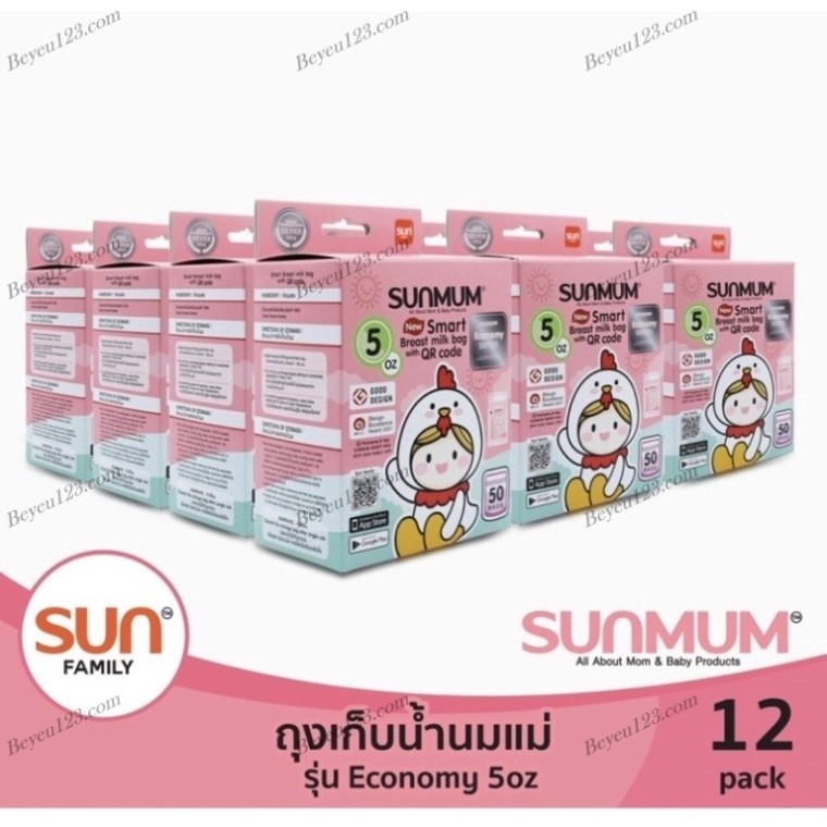 10 Túi / Hộp 50 túi trữ sữa Mẹ cao cấp 150ml không mùi Sunmum