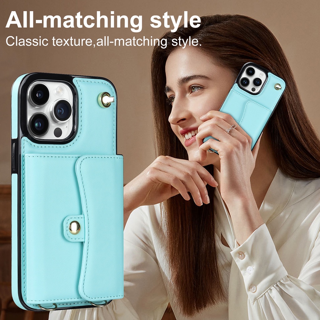 Thẻ Ốp Điện Thoại Da Kèm Dây Đeo Cho iphone 14 pro max 14 plus 15 pro max 11 12 pro max 13 pro max 13 mini x xr xs