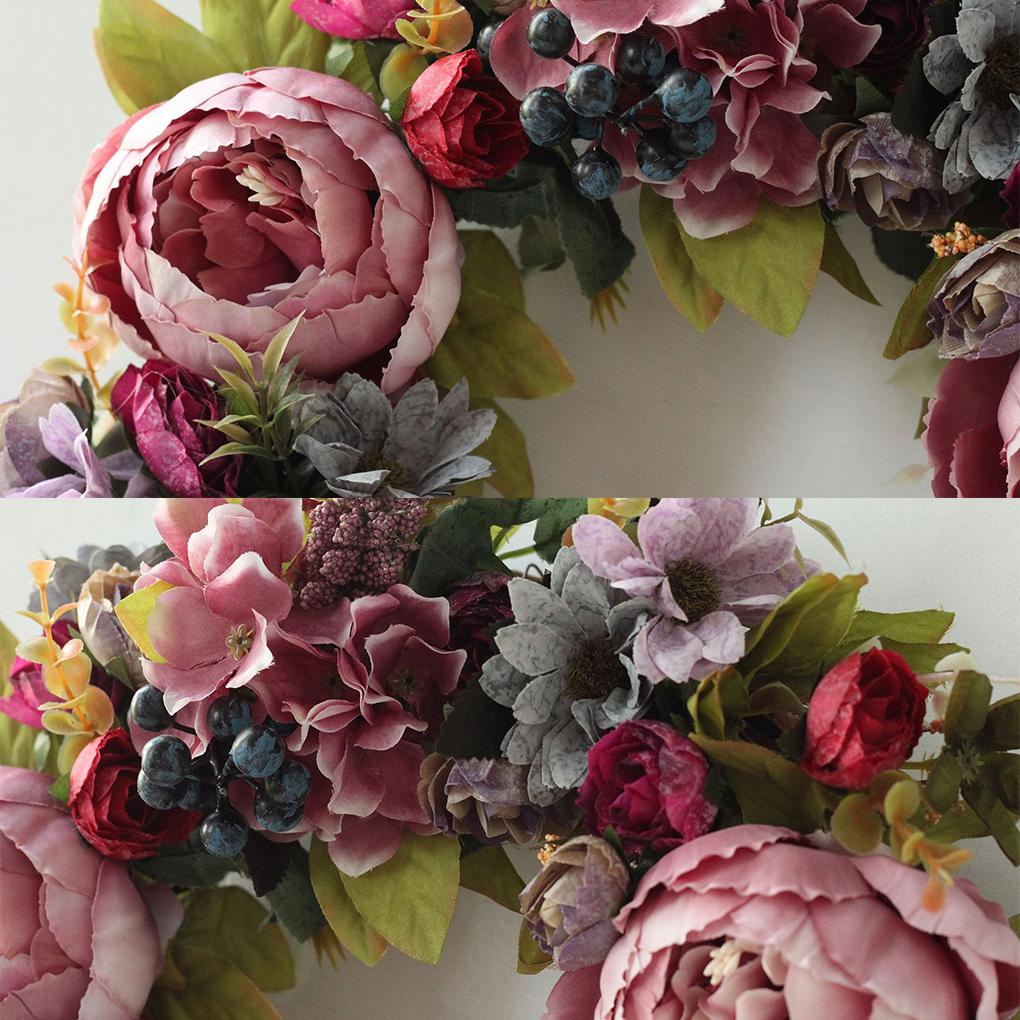 Vòng Hoa Treo Cửa Trang Trí Nhà Cửa Lâu Trôi Tinh Tế