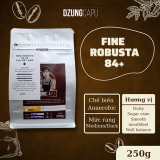 Cà phê fine robusta gia lai - sơ chế yếm khí - 83đ cqi việt nam - gói 250g - dzungcapu specialty coffee