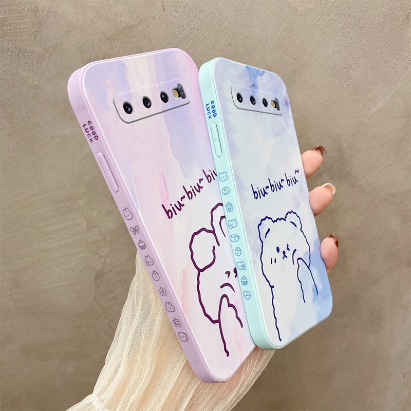 Ốp Điện Thoại Silicon Chống Sốc Họa Tiết Hoạt Hình Cho Samsung Galaxy S10 plus S10 4G