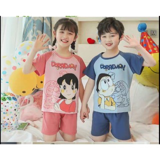 Sét bộ thun bé trai + gái hình doremon+xuka