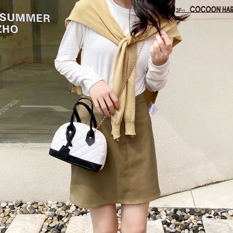 MISCHA Túi Đeo Chéo Vai Bằng Da PU Thêu Chữ Thời Trang Hàn Quốc Dành Cho Nữ